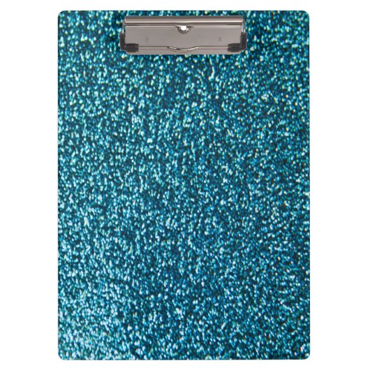 Elegante blauwe glitter klembord (Voorkant)