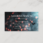 Elegante Blauwe Glitter Lotus Yoga Instructeur Visitekaartje (Achterkant)