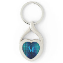 Elegante Blauwe Glitter Monogram initiaal