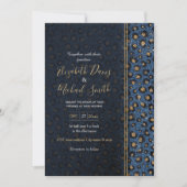 Elegante Blauwe Glitter Zwart Gouden Luipaardprint Kaart (Voorkant)
