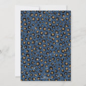 Elegante Blauwe Glitter Zwart Gouden Luipaardprint Kaart (Achterkant)