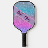 Elegante Blauwe Glitters Douce Geschenk voor Beste Pickleball Paddle (Voorkant)