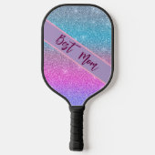Elegante Blauwe Glitters Douce Geschenk voor Beste Pickleball Paddle (Achterkant)