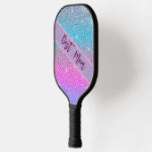 Elegante Blauwe Glitters Douce Geschenk voor Beste Pickleball Paddle (Links)