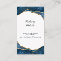Elegante Blauwe Goud Folie Agaten Trouwwebsite