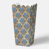 Elegante Blauwe Gouden Art Deco Vintage Patroon Bedankdoosjes (Voorkant)