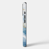 Elegante Blauwe Gouden Glitter Abstracte Stroom Case-Mate iPhone Case (Achterkant / Links)