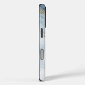 Elegante Blauwe Gouden Glitter Abstracte Stroom Case-Mate iPhone Case (Achterkant / Rechts)