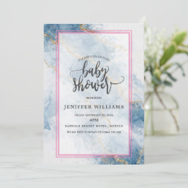 Elegante Blauwe Gouden Glitter Abstracte Stroom Kaart