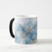 Elegante Blauwe Gouden Glitter Abstracte Stroom Magische Mok (Voorkant links)