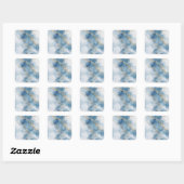 Elegante Blauwe Gouden Glitter Abstracte Stroom Vierkante Sticker (Vel)