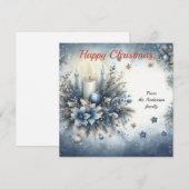 Elegante blauwe gouden kerstdecoraties feestdagenkaart (Voorkant / Achterkant)