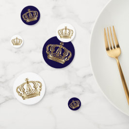 Elegante Blauwe Gouden Kroon Confetti