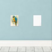 Elegante Blauwe & Gouden Papegaai Wall Art Print - Muurkunst Sets (Houten vloer)