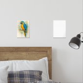 Elegante Blauwe & Gouden Papegaai Wall Art Print - Muurkunst Sets (Slaapkamer)