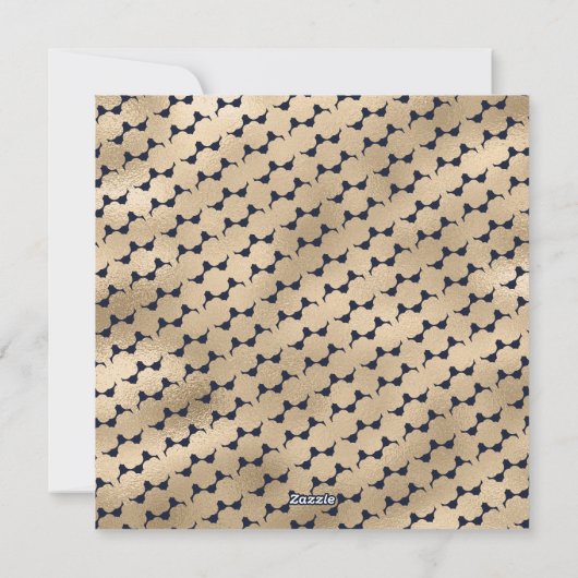 Elegante Blauwe Gouden Poot Foto Happy Howholidays Feestdagenkaart (Achterkant)