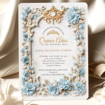 Elegante blauwe gouden Quinceanera Spaanse Sweet 1