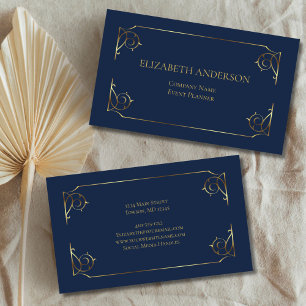 Elegante Blauwe Gouden Rol Minimalistisch Visitekaartje