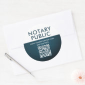Elegante Blauwe Gradiënt QR Code Notaris Business Ronde Sticker (Envelop)