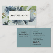 ELEGANTE BLAUWE GRAY GROENE GOUDE WATERVERF VAN DE VISITEKAARTJE (Voorkant / Achterkant)