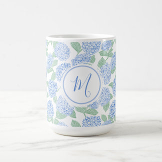 Elegante Blauwe Groene Hortensia Preppy Persoonlij Koffiemok
