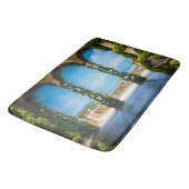 Elegante Blauwe & Groene Italiaanse Villa Bogen Badmat (Gekanteld)