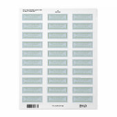 Elegante blauwe groene strepen bruiloft etiket (Full Sheet)
