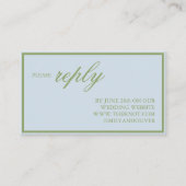 Elegante blauwe groene strepen bruiloft informatiekaartje (Voorkant)