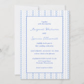 Elegante blauwe hand getrokken zeeschelp kust brui kaart (Voorkant)