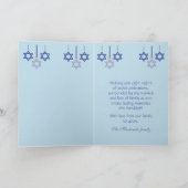 Elegante Blauwe Hanukka Menora Sierobject Kaart (Binnen)