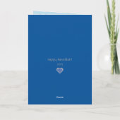 Elegante Blauwe Hanukka Menora Sierobject Kaart (Achterkant)