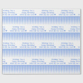 Elegante blauwe hart tinsels, gepersonaliseerde ve cadeaupapier (Vlak)