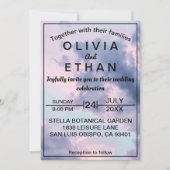 Elegante Blauwe Hemel Wolken Romantische bruiloft Kaart (Voorkant)