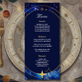 Elegante blauwe hemelse bruiloft menu