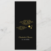 Elegante blauwe hemelse bruiloft menu (Achterkant)