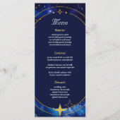 Elegante blauwe hemelse bruiloft menu (Voorkant)