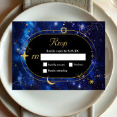 Elegante blauwe hemelse bruiloft RSVP kaartje