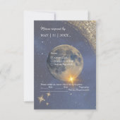 Elegante blauwe hemelse Galaxy Sky bruiloft RSVP Kaartje (Voorkant)