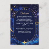 Elegante blauwe hemelse trouwdetails informatiekaartje (Voorkant)