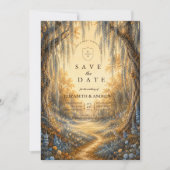 Elegante Blauwe Herfst Bruiloft Save The Date (Voorkant)