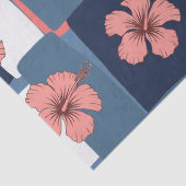 Elegante Blauwe Hibiscus Bloempatroon (8) Tissuepapier (Detail)