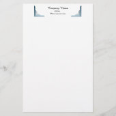 Elegante Blauwe Hoekrand Professionele Briefpapier (Voorkant)
