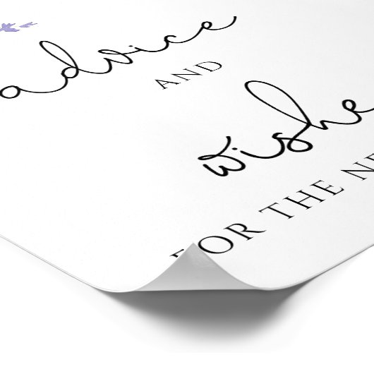 Elegante Blauwe Hortensia Advies & Wensen Poster B (Hoek)