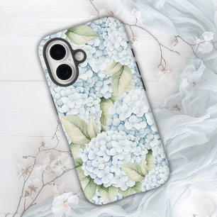 Elegante Blauwe Hortensia Aquarel  iPhone 16 Hoesje