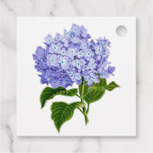 Elegante Blauwe Hortensia Bloem Bruids douche Bedankjes Labels (Achterkant)