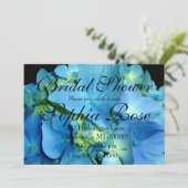 Elegante blauwe hortensia bloem bruiloft feest kaart (Staand voorkant)