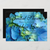 Elegante blauwe hortensia bloem bruiloft feest kaart (Voorkant / Achterkant)