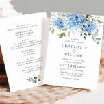 Elegante blauwe hortensia bloemenbruiloft alles in kaart<br><div class="desc">Voor verdere aanpassing,  te klikken gelieve de "pas verder"verbinding aan en ons ontwerphulpmiddel te gebruiken om deze sjabloon te wijzigen. Neem contact met me op als je hulp of overeenkomende objecten nodig hebt.</div>