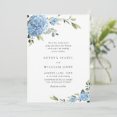 Elegante blauwe hortensia bloemenbruiloft alles in kaart (Staand voorkant)