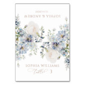 Elegante Blauwe Hortensia & Blush Trouwplaatskaart Kaart (Voorkant)